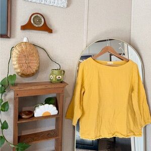 Eileen Fisher Mustard Textured Top